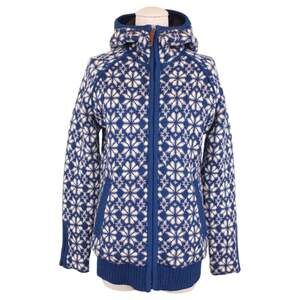 Icewear Helga Wool Norwegian Lined Full Zip Hooded Sweater Blue Sz Medium
